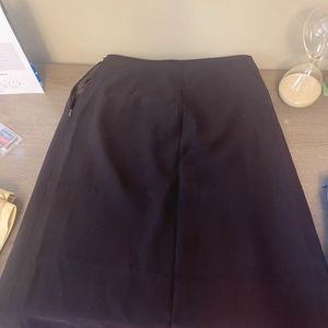 Salvatore Ferragamo Women's Midi Wrap Brown Wool Lined Skirt with Slit US Size 6